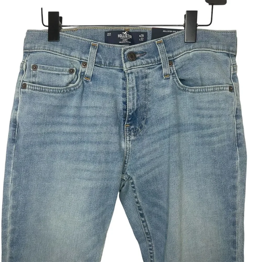 New HOLLISTER Jeans‎ Mens 29W x 32L Skinny Epic Flex Blue Stretch Classic Modern